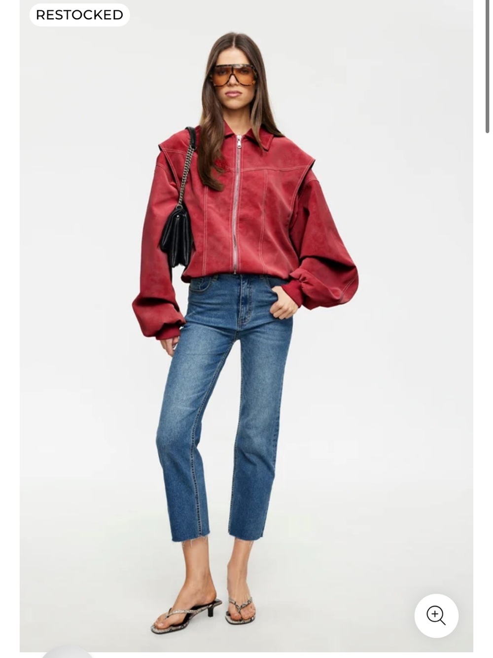 Lioness Vista Bomber Jacket in Crimson retails: $129